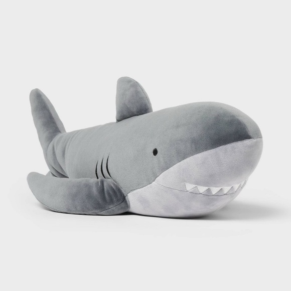 Shark Weighted Plush Kids’ Throw Pillow Gray - Pillowfort - Picture 5 of 8